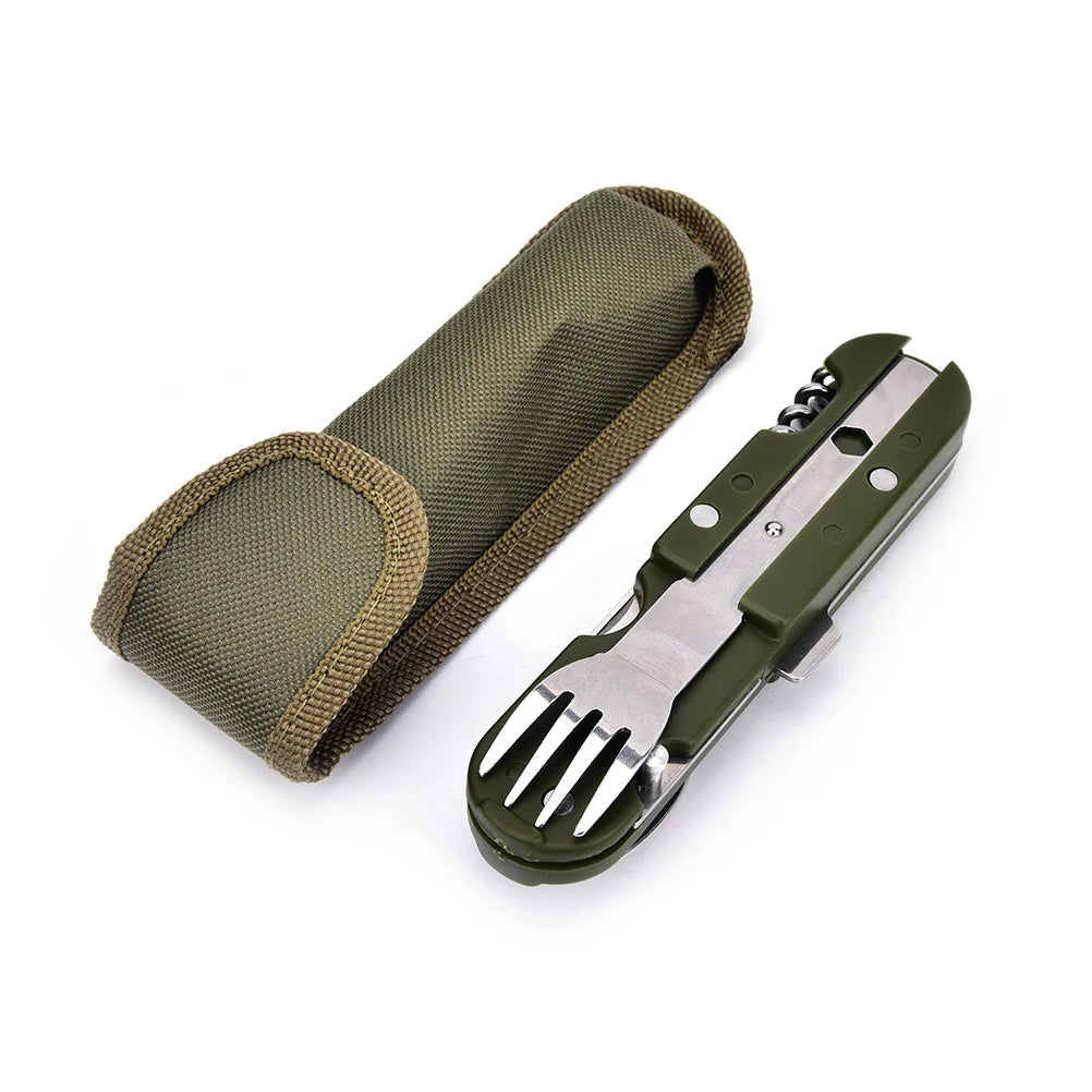 Stainless Steel Folding Camping Cutlery Set Stainless Steel Folding Camping Cutlery Set