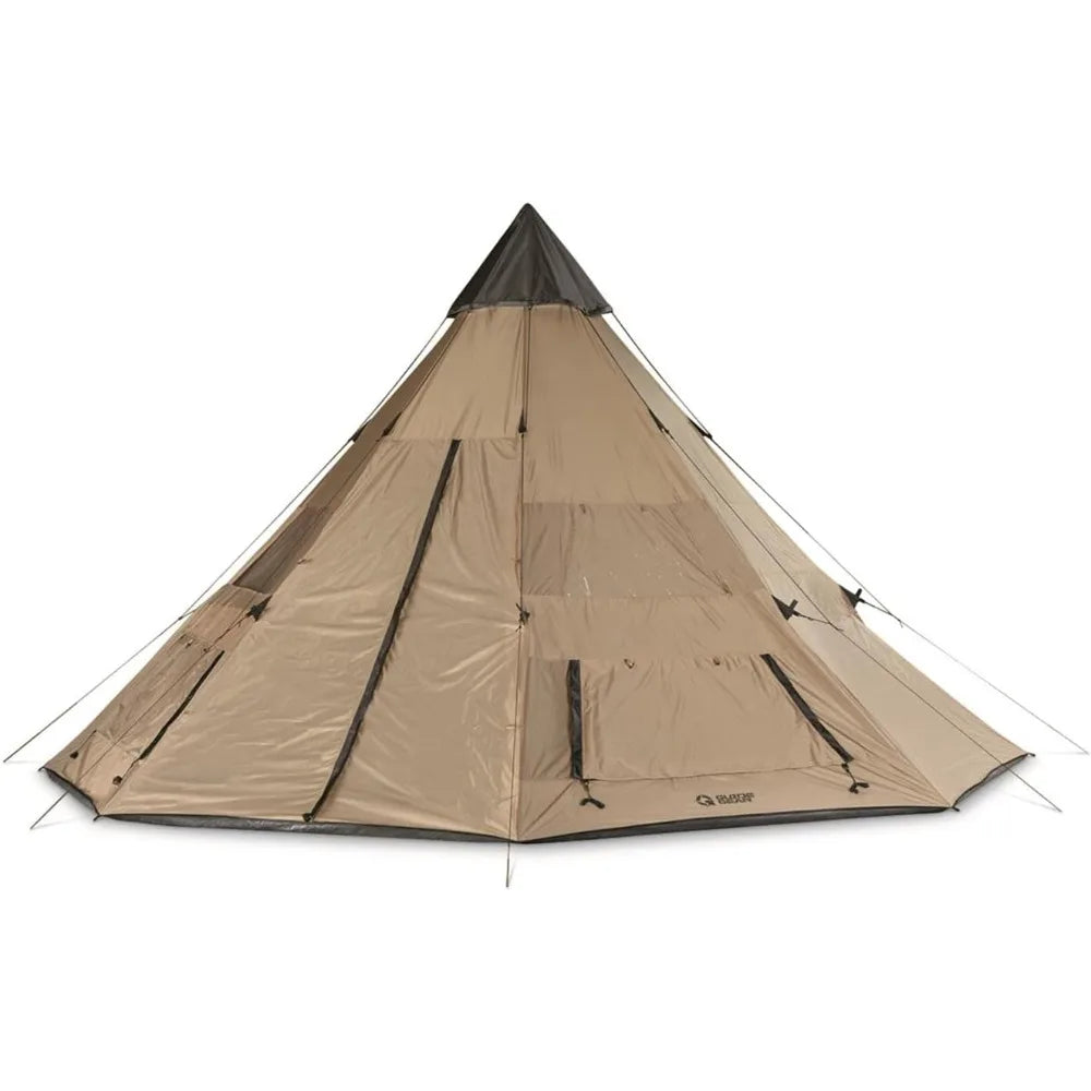 8-Person Waterproof Camping Teepee Tent – 18'x18' 8-Person Waterproof Camping Teepee Tent – 18'x18'