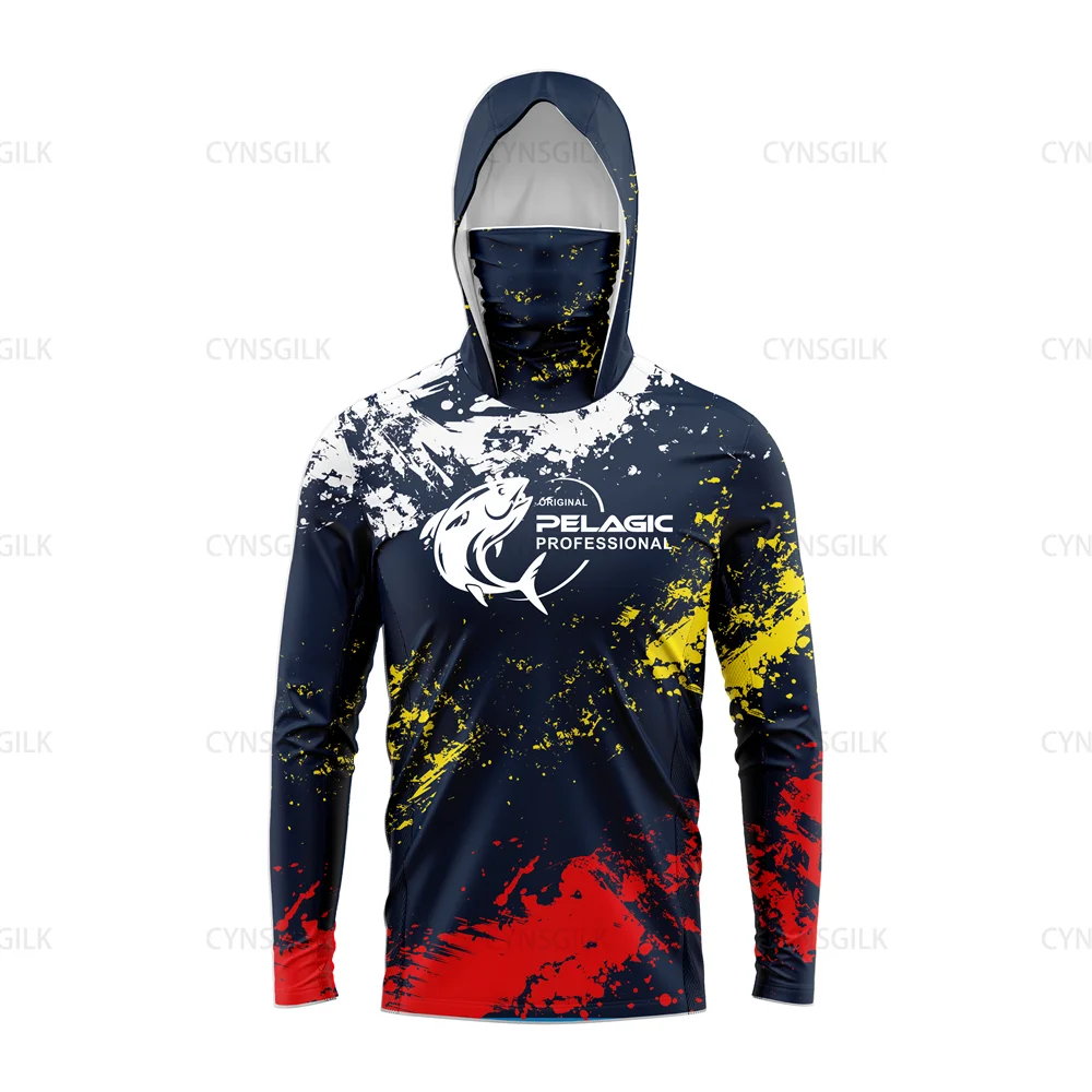 Pelagic Men’s Long Sleeve Hooded Fishing Shirt – UV Protection Performance Apparel Pelagic Men’s Long Sleeve Hooded Fishing Shirt – UV Protection Performance Apparel