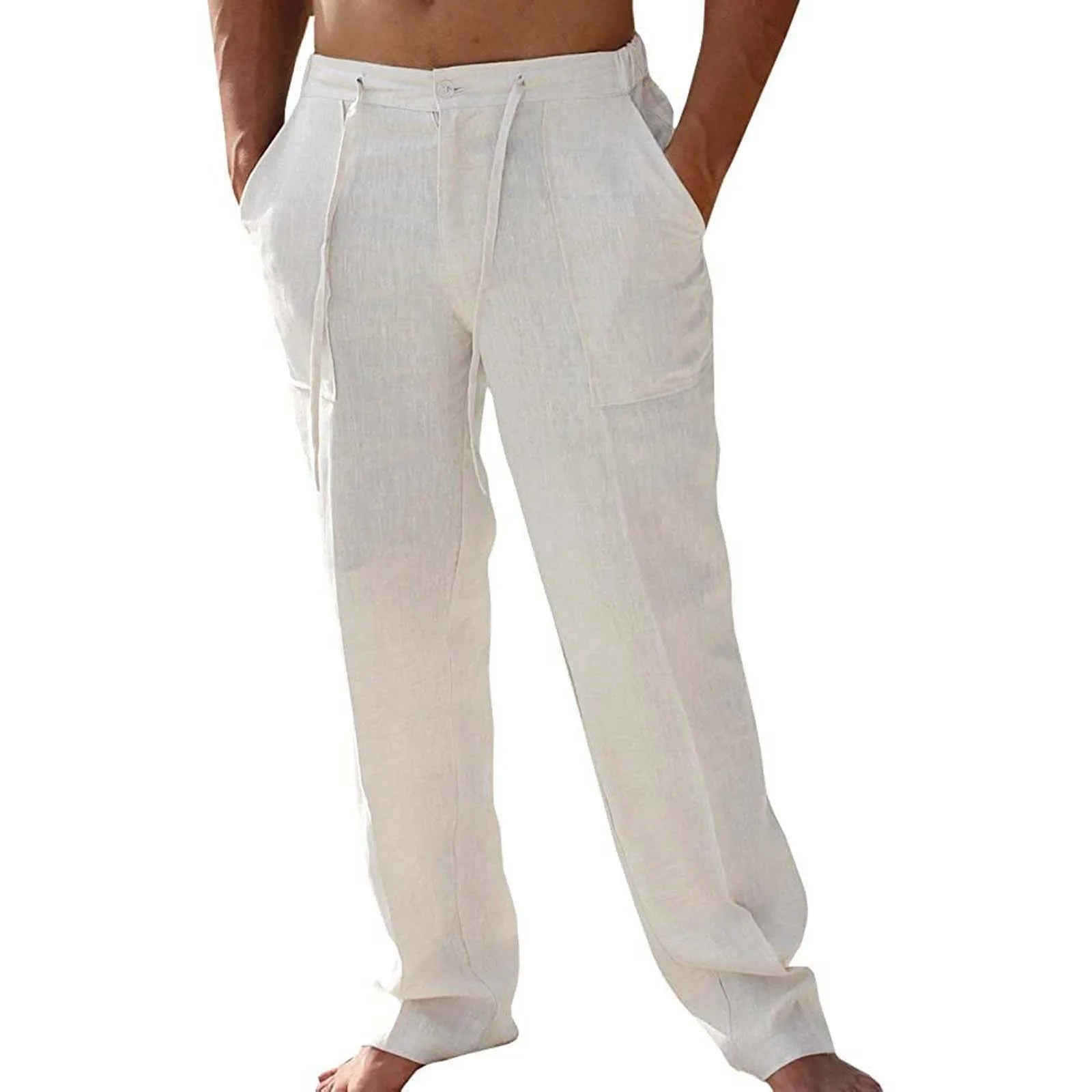 Men’s Plus Size Cotton-Linen Casual Drawstring Pants Men’s Plus Size Cotton-Linen Casual Drawstring Pants