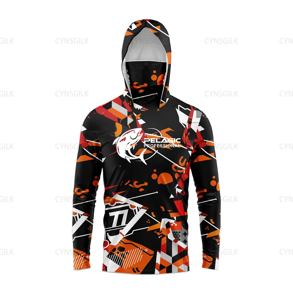 Pelagic Men’s Long Sleeve Hooded Fishing Shirt – UV Protection Performance Apparel Pelagic Men’s Long Sleeve Hooded Fishing Shirt – UV Protection Performance Apparel