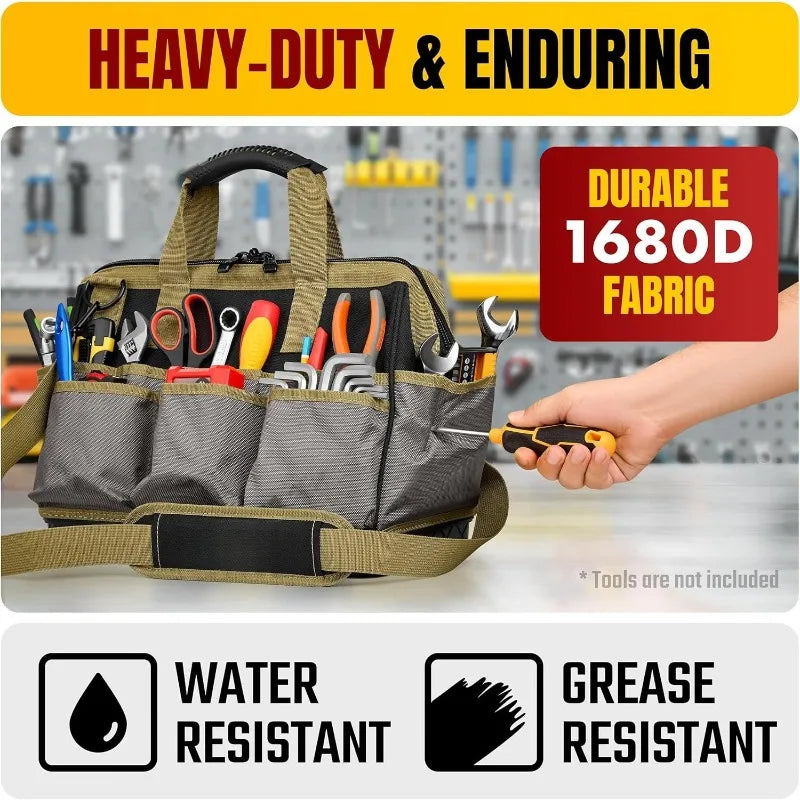 16 16" Heavy-Duty Tool Bag with 28 Pockets