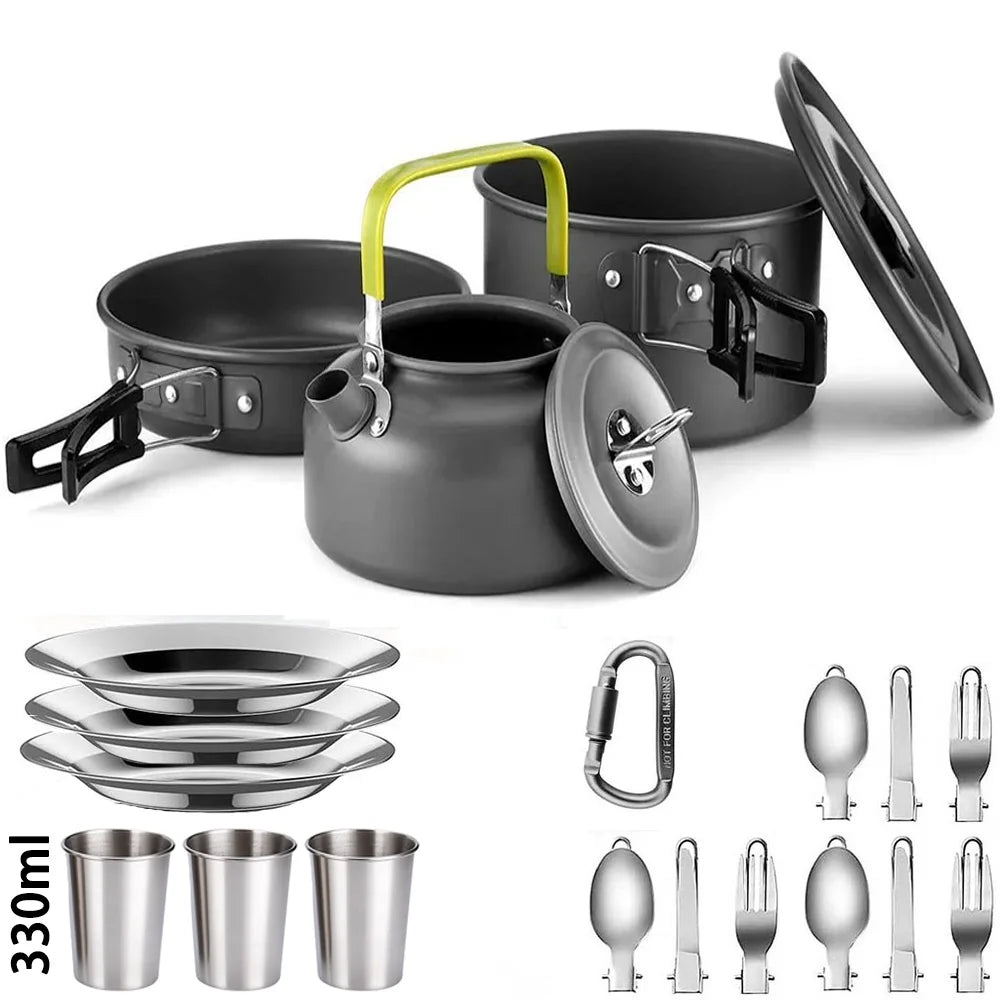 Camping Cookware Set for 2-3 People – Non-Stick Pots & Teapot Camping Cookware Set for 2-3 People – Non-Stick Pots & Teapot