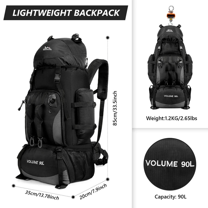 90L Waterproof Hiking & Camping Backpack – Large Capacity 90L Waterproof Hiking & Camping Backpack – Large Capacity
