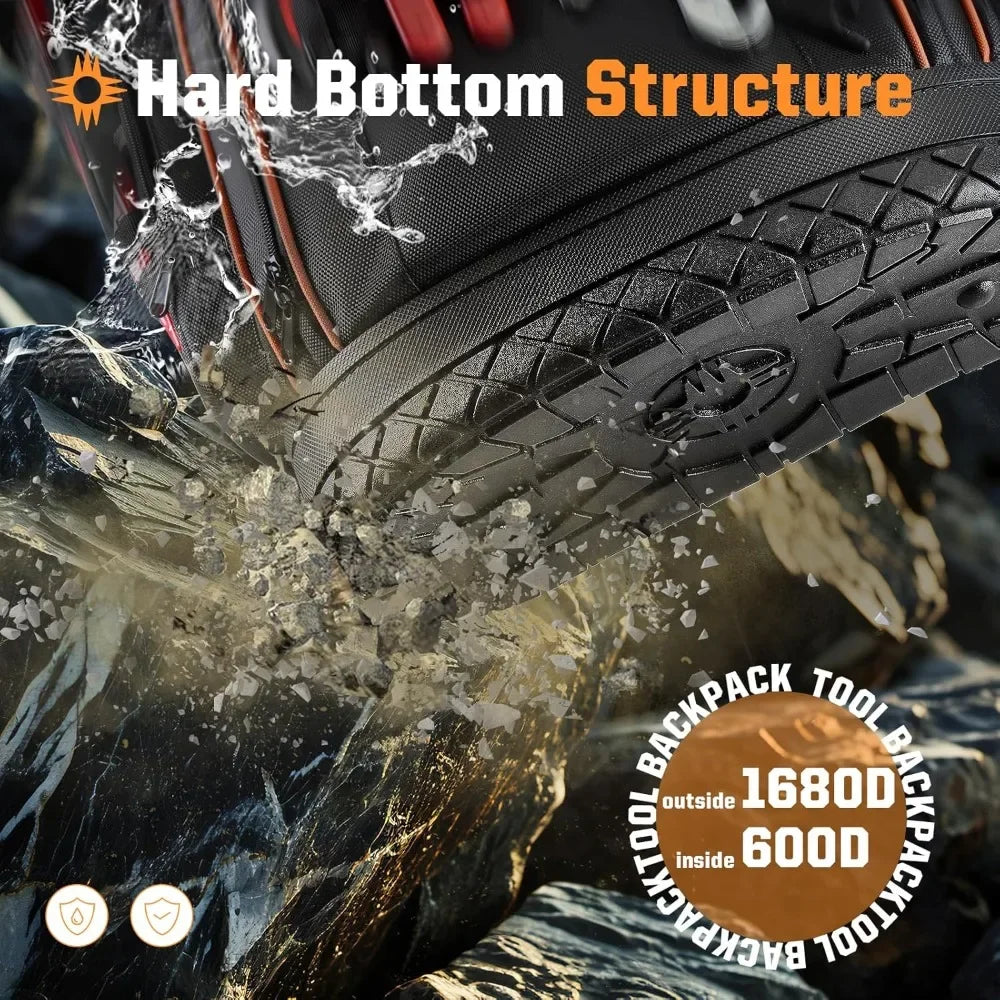 Heavy-Duty Black Tool Backpack – 1680D with Molded Base Heavy-Duty Black Tool Backpack – 1680D with Molded Base