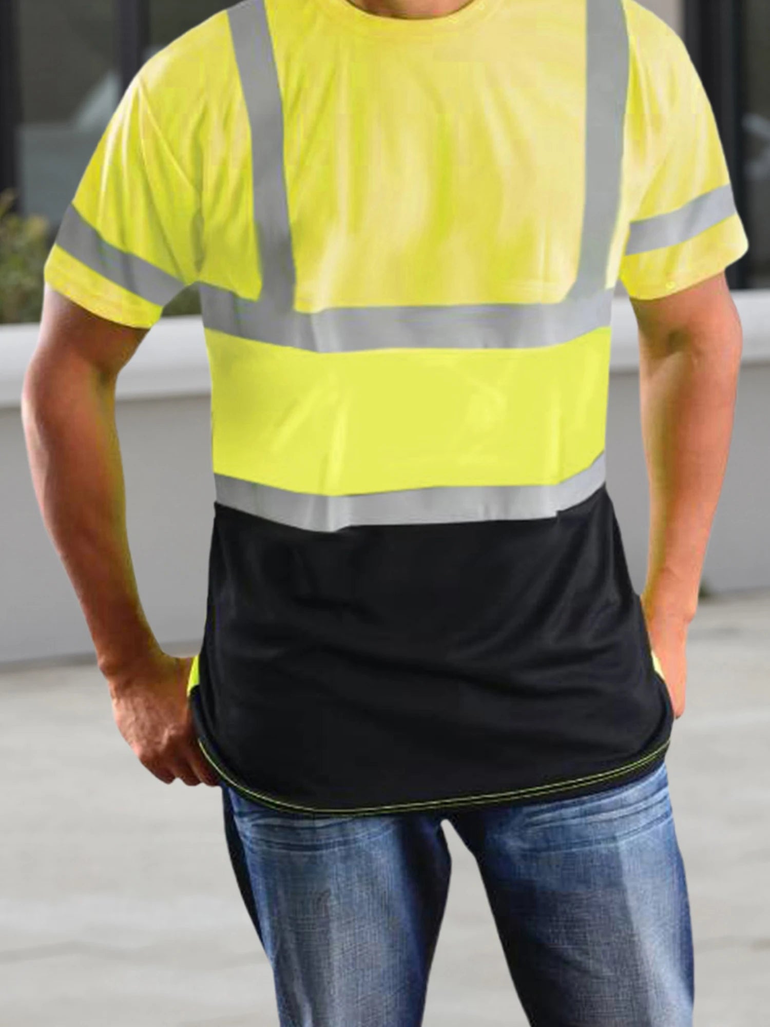 Men’s Hi-Vis Reflective Safety T-Shirt with Pocket Men’s Hi-Vis Reflective Safety T-Shirt with Pocket