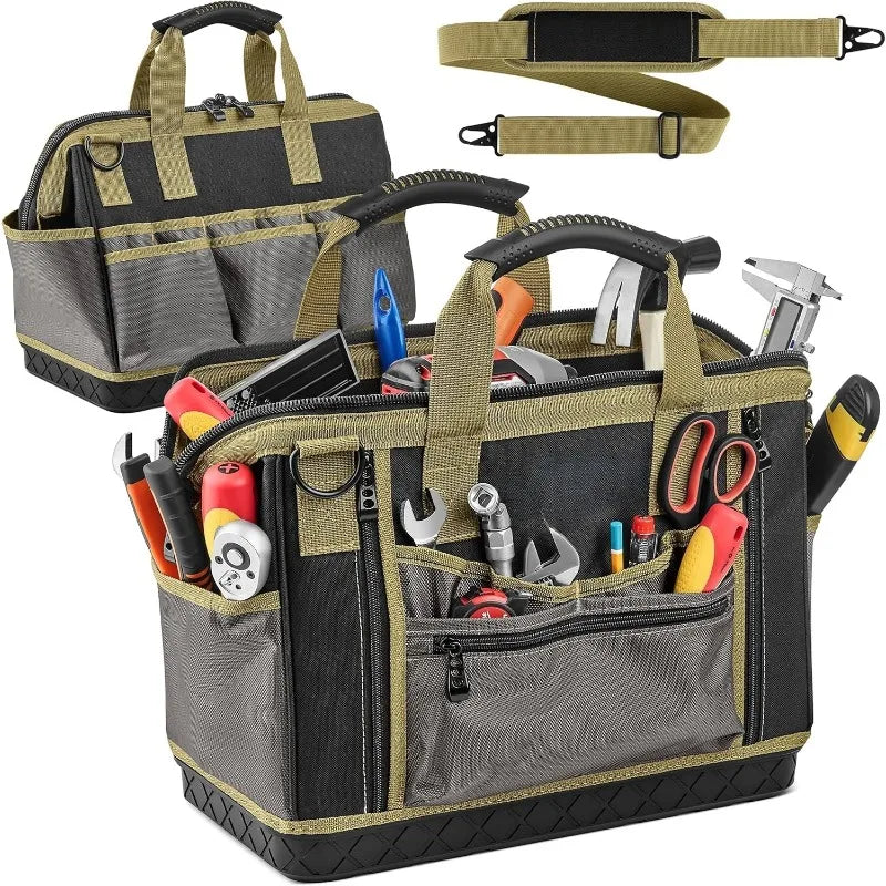 16 16" Heavy-Duty Tool Bag with 28 Pockets