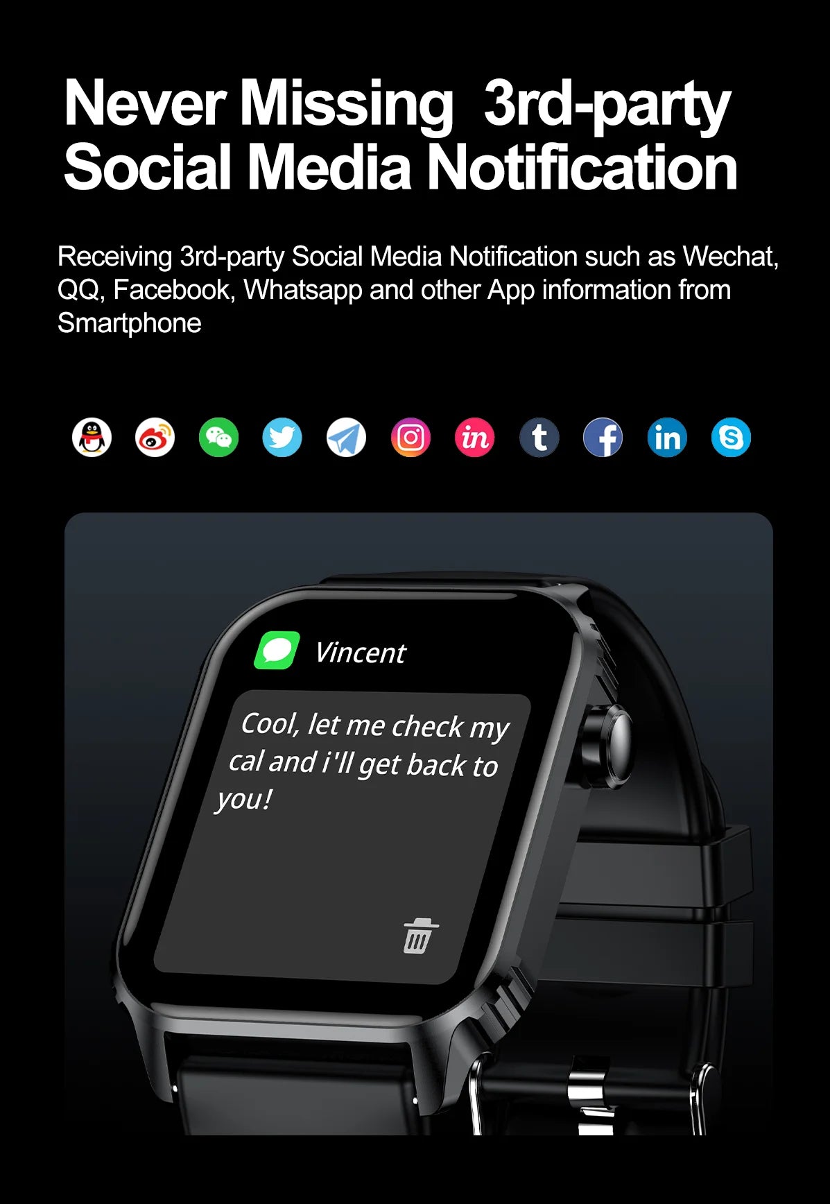 1.85 1.85" Smartwatch with Call & Fitness Tracker