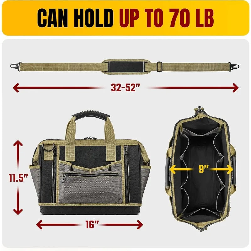16 16" Heavy-Duty Tool Bag with 28 Pockets