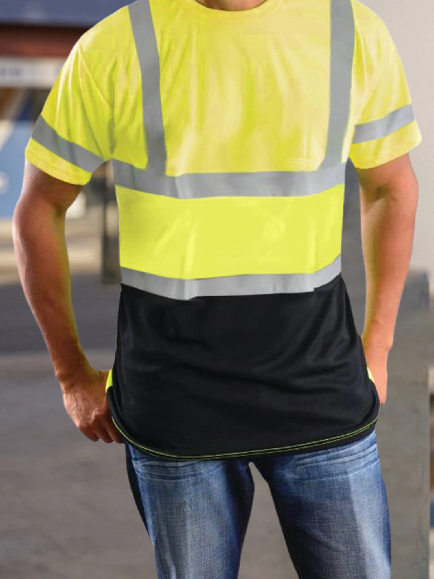 Men’s Hi-Vis Reflective Safety T-Shirt with Pocket Men’s Hi-Vis Reflective Safety T-Shirt with Pocket