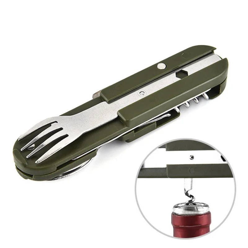 Stainless Steel Folding Camping Cutlery Set