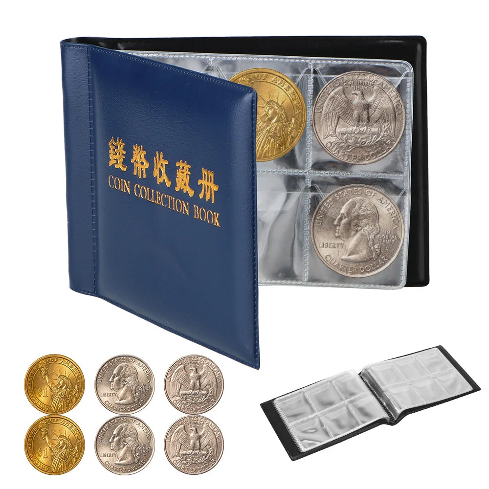 NICEYARD Coin Collection Album – 120/60 Pockets PU Leather Organizer Book