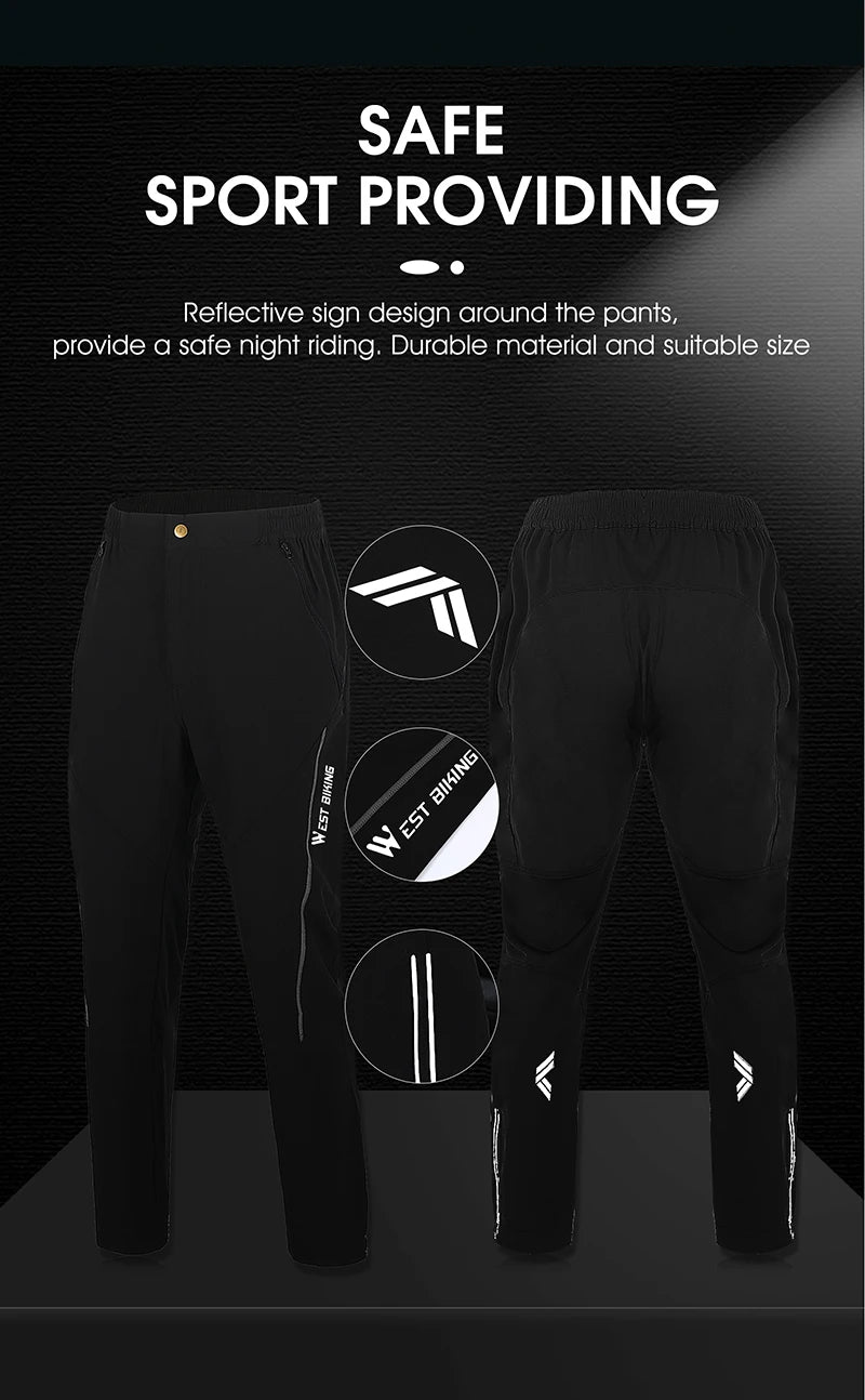 WEST BIKING Quick-Dry Reflective Sports Pants for Men