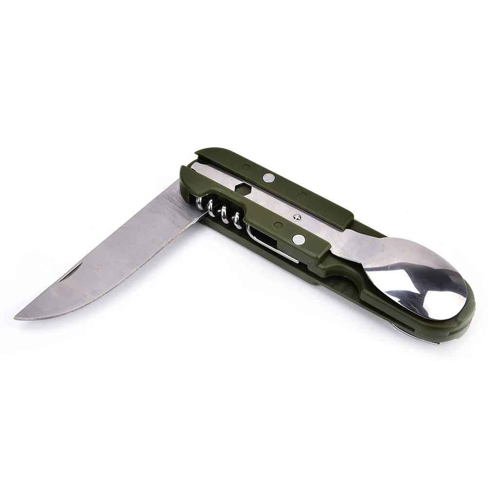 Stainless Steel Folding Camping Cutlery Set