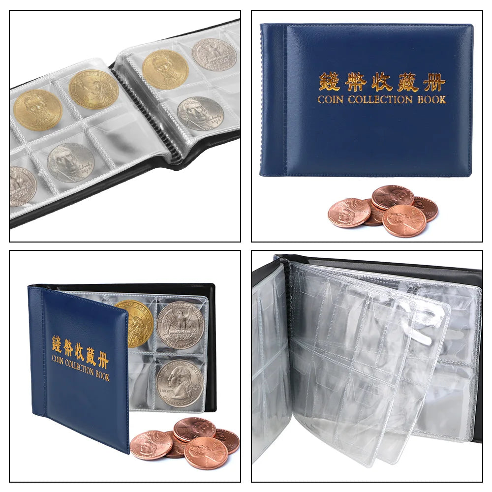 NICEYARD Coin Collection Album – 120/60 Pockets PU Leather Organizer Book