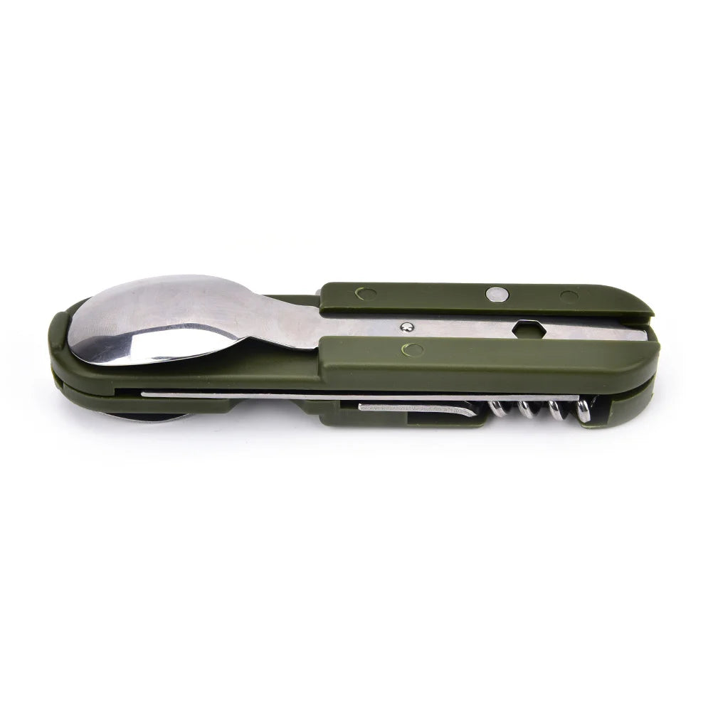 Stainless Steel Folding Camping Cutlery Set
