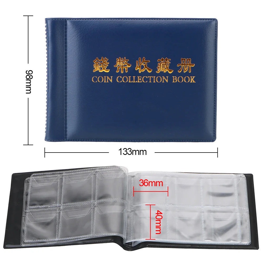 NICEYARD Coin Collection Album – 120/60 Pockets PU Leather Organizer Book
