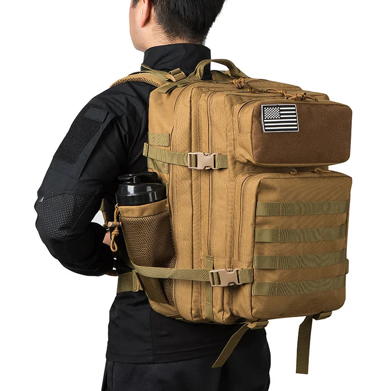45L MOLLE Tactical Backpack with Bottle Holder