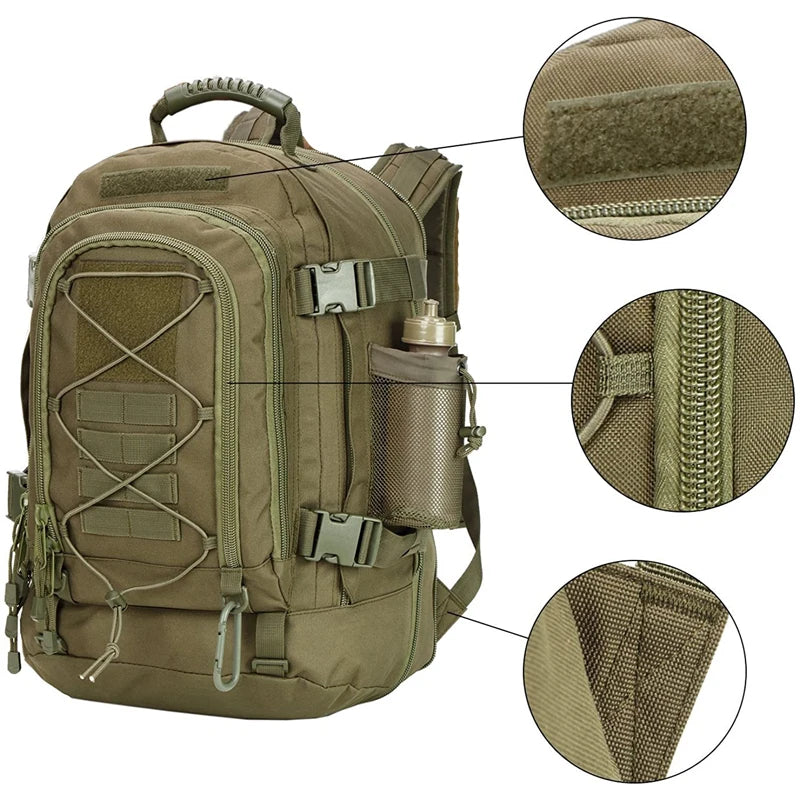 65L Tactical Hiking Backpack – Military Camping Rucksack