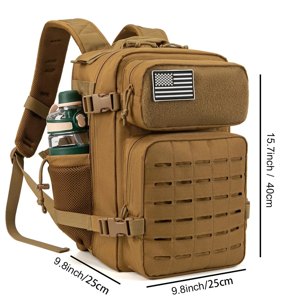 25L/45L Tactical Outdoor Survival Backpack with Bottle Holder