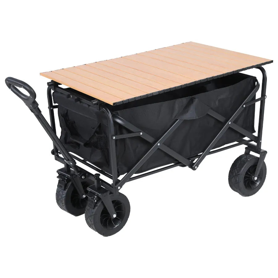 Heavy-Duty Folding Utility Wagon – Collapsible Outdoor Cart for Beach, Garden & Camping