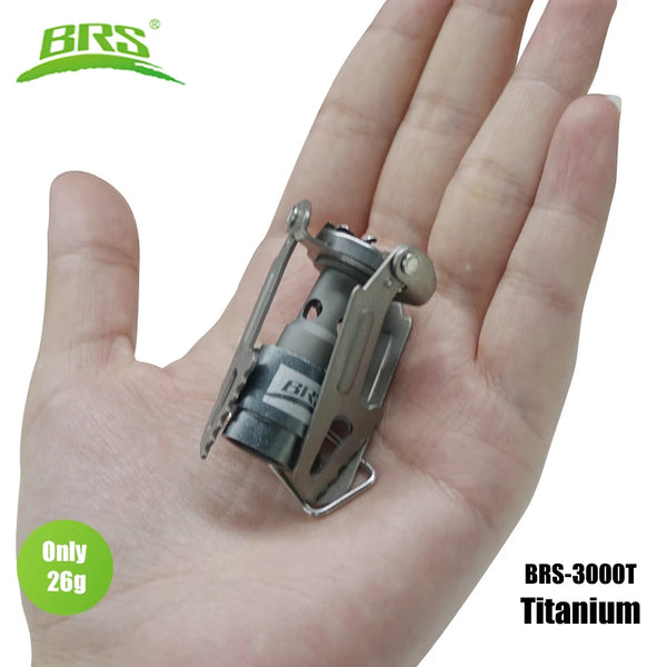 BRS-3000T Ultralight Titanium Camping Stove – 25g Mini Gas Burner for Hiking & Survival