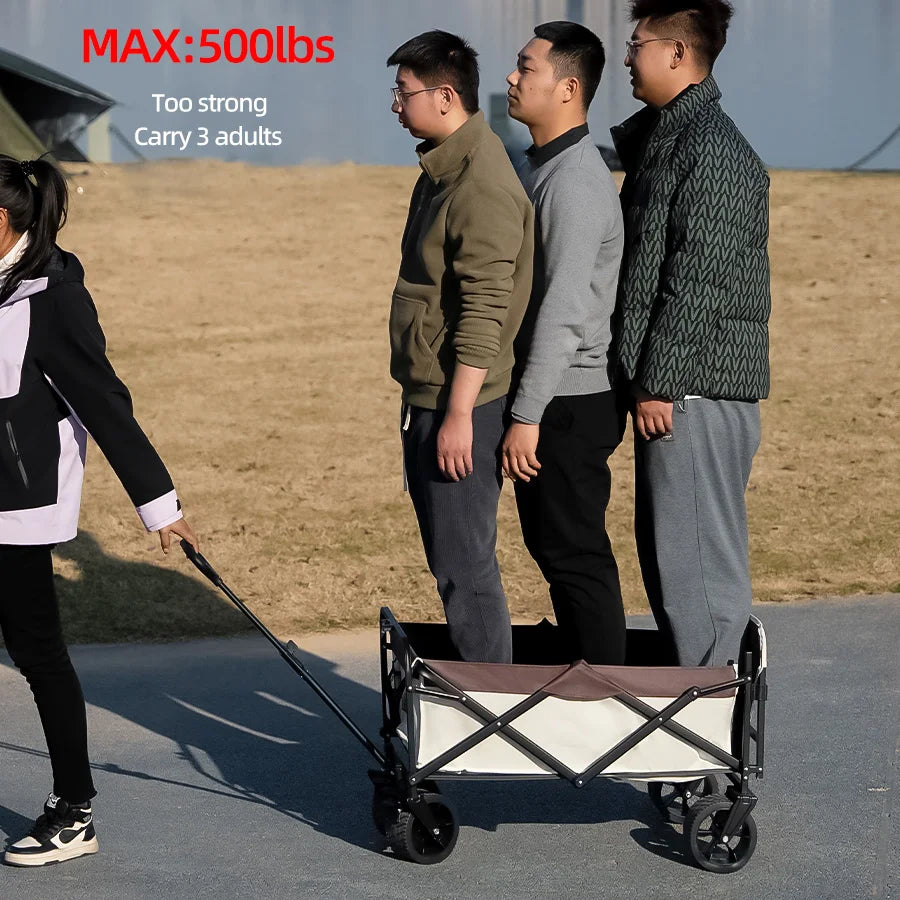 Heavy-Duty Folding Utility Wagon – Collapsible Outdoor Cart for Beach, Garden & Camping