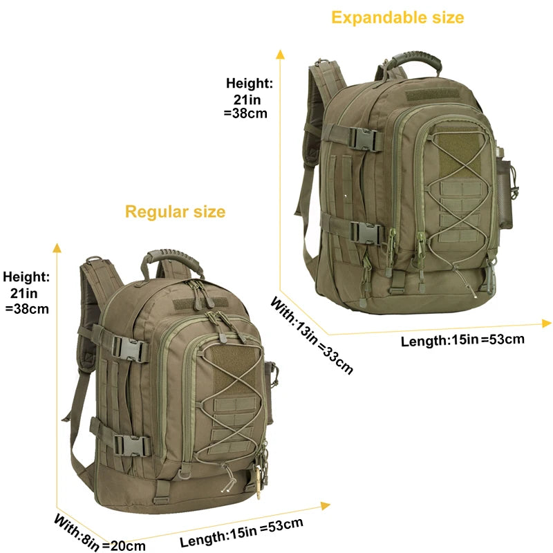 65L Tactical Hiking Backpack – Military Camping Rucksack
