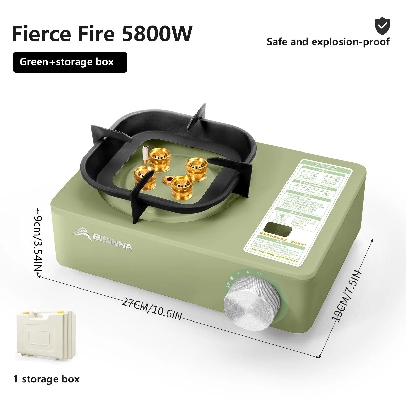 BISINNA 5800W Camping Stove – High-Power Portable Gas Burner for Outdoor Cooking