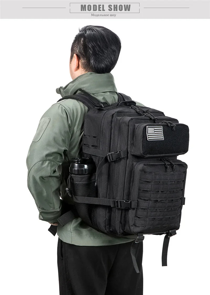 25L/45L Tactical Outdoor Survival Backpack with Bottle Holder