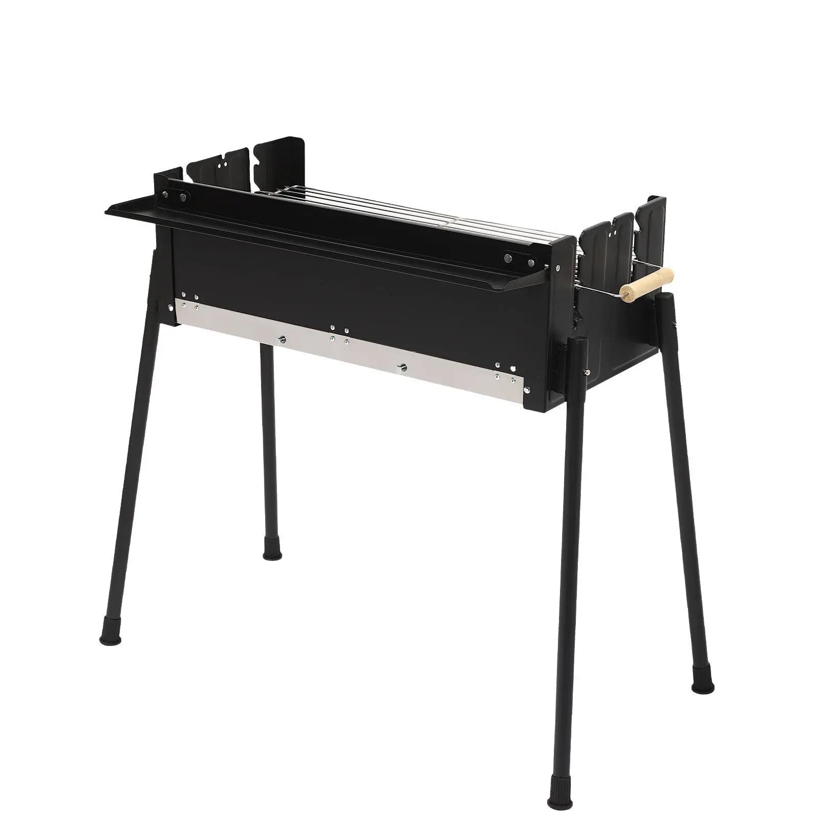 Portable Stainless Steel Folding Charcoal BBQ Grill & Tool Kit