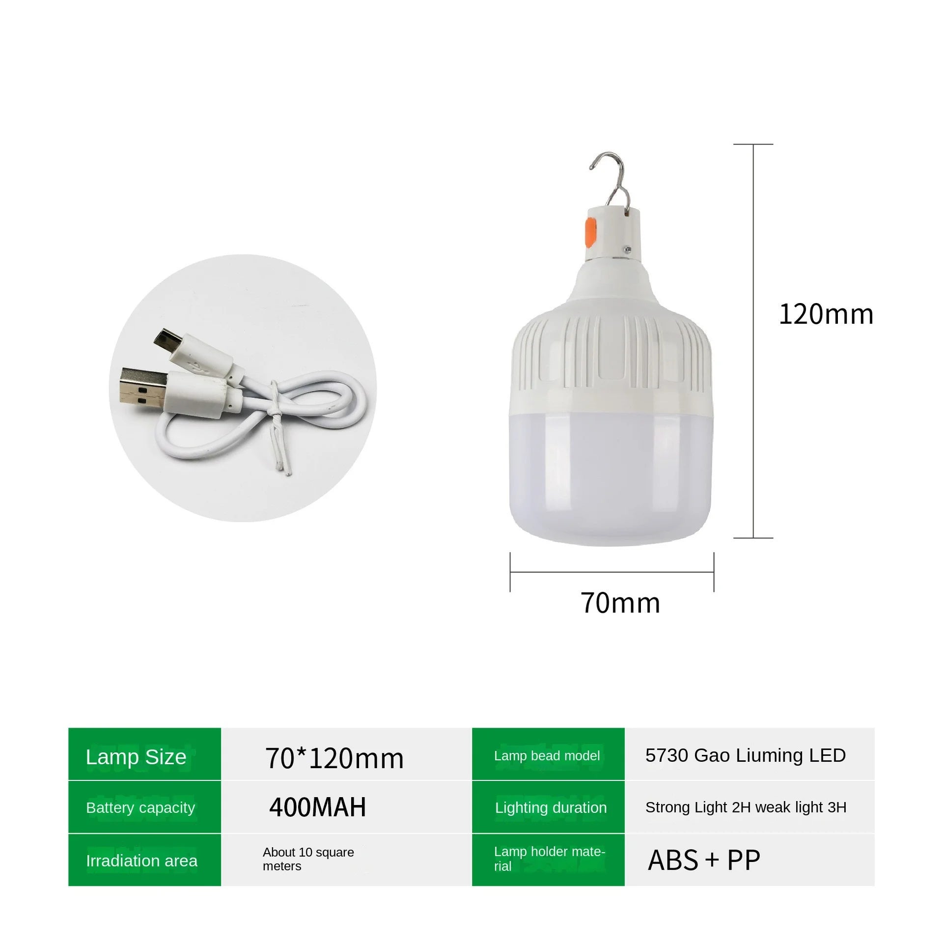 60W Rechargeable LED Emergency Lantern – Portable Outdoor Camping Light