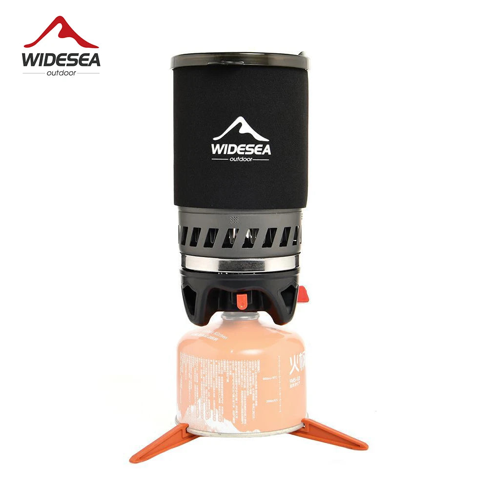 Widesea Camping Cooking System – Gas Stove with Heat Exchanger, Pot & Cup Set