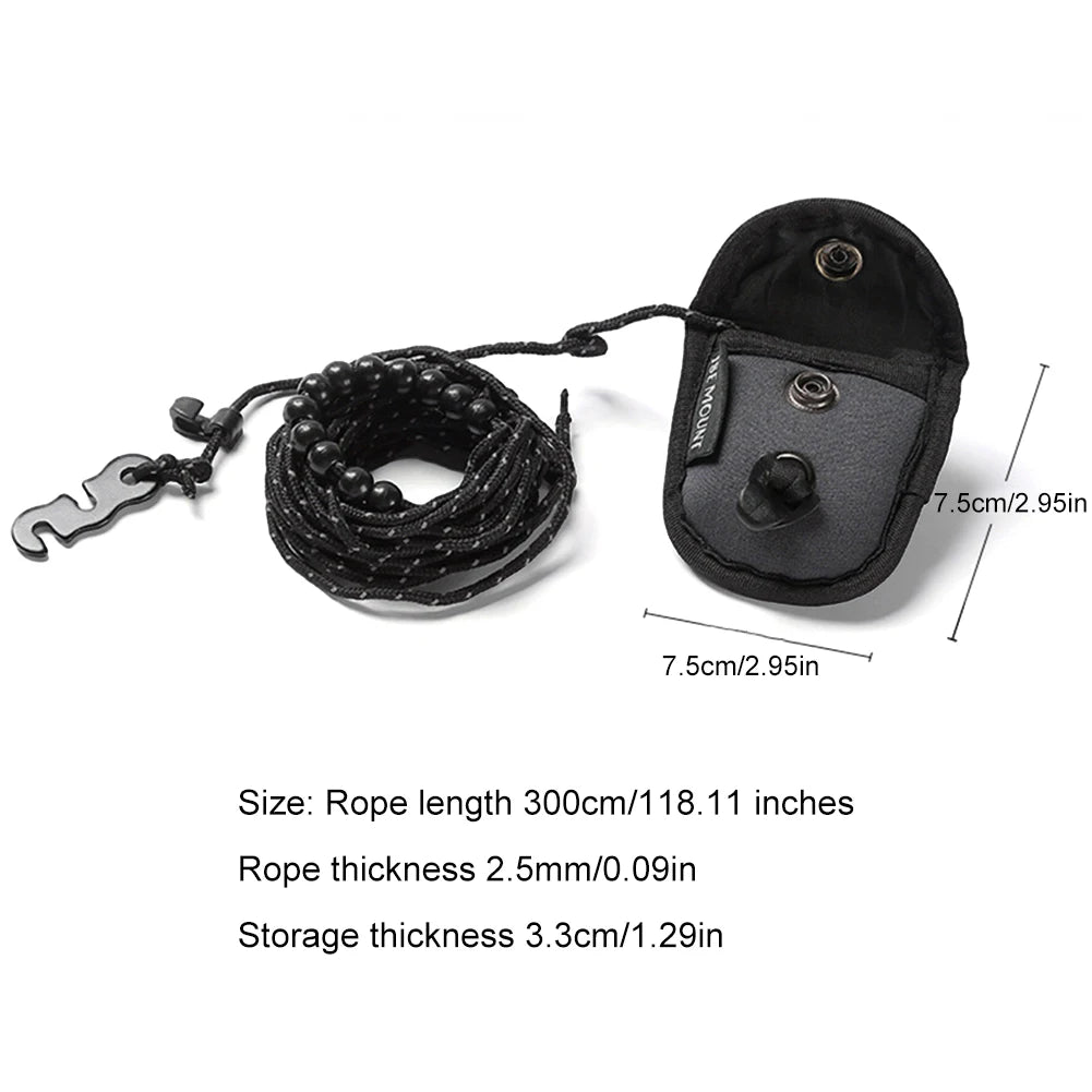 3M Adjustable Camping Clothesline with 12 Clips