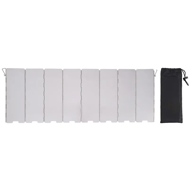 Aluminum Alloy Camping Stove Windshield – 8/9/10 Plate Foldable Wind Screen