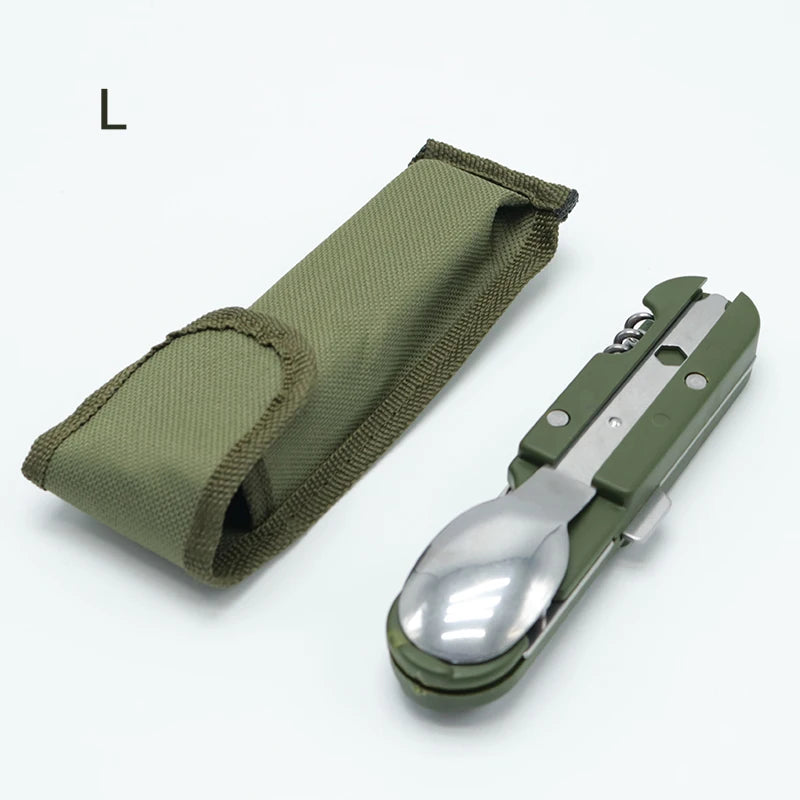 Stainless Steel Folding Camping Cutlery Set