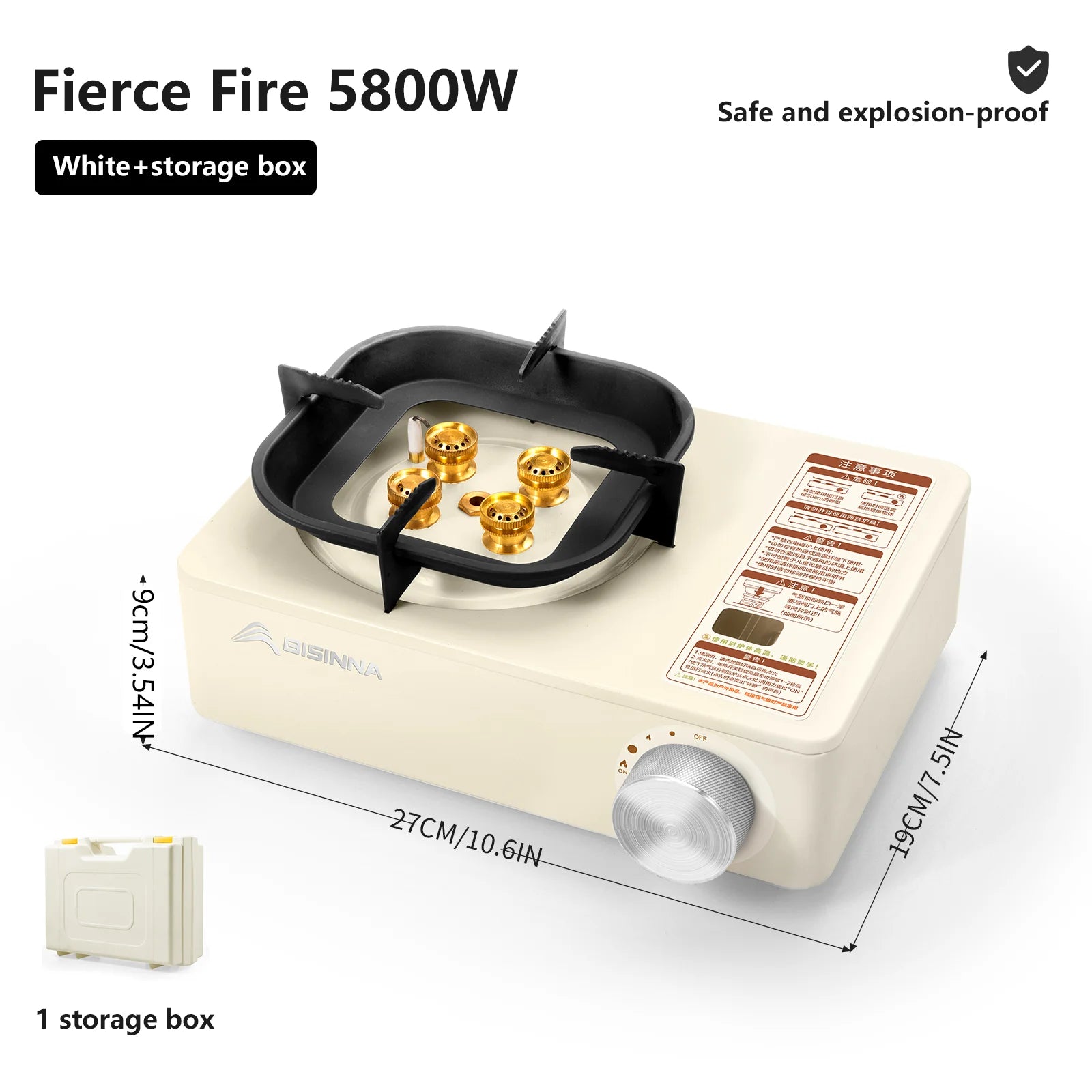 BISINNA 5800W Camping Stove – High-Power Portable Gas Burner for Outdoor Cooking