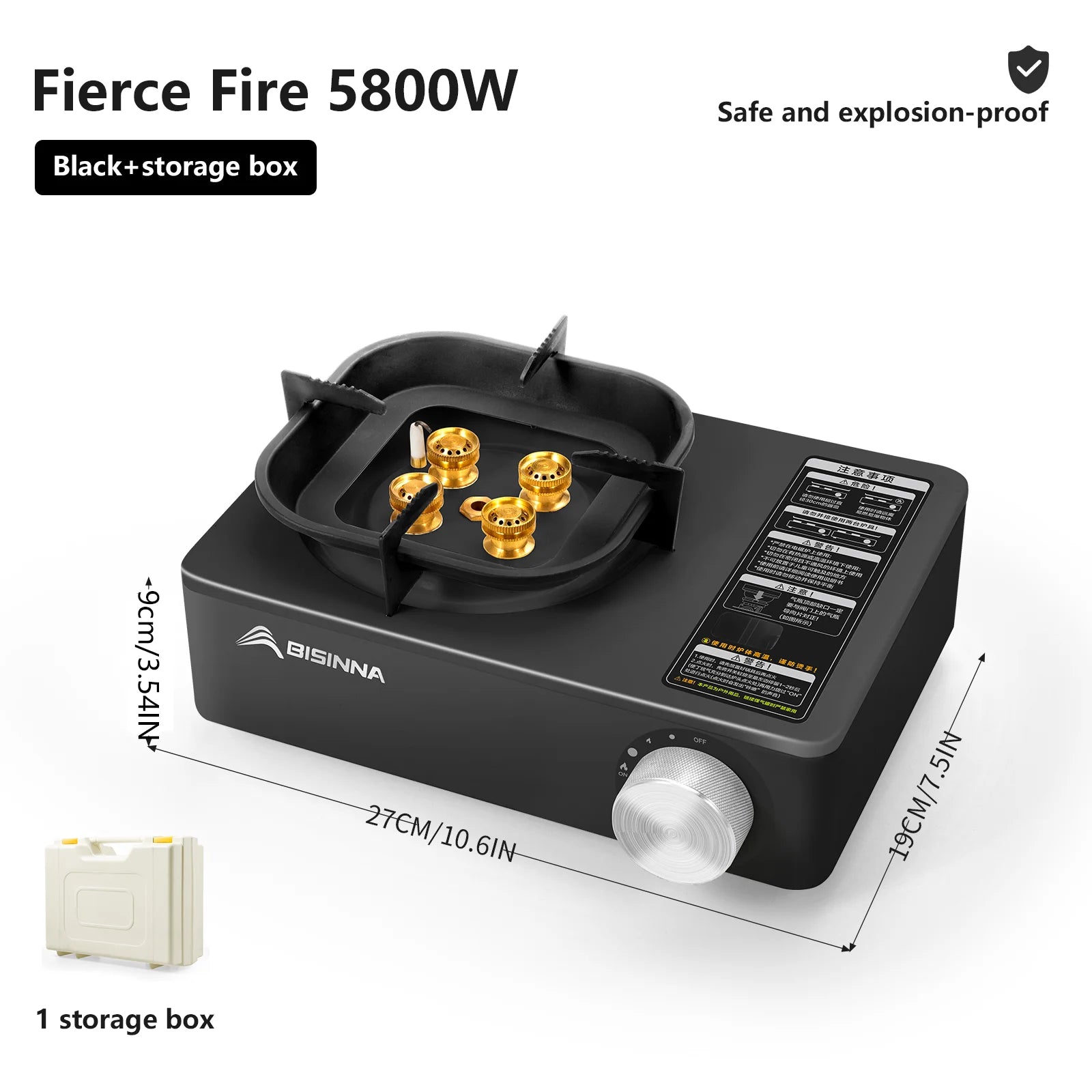 BISINNA 5800W Camping Stove – High-Power Portable Gas Burner for Outdoor Cooking