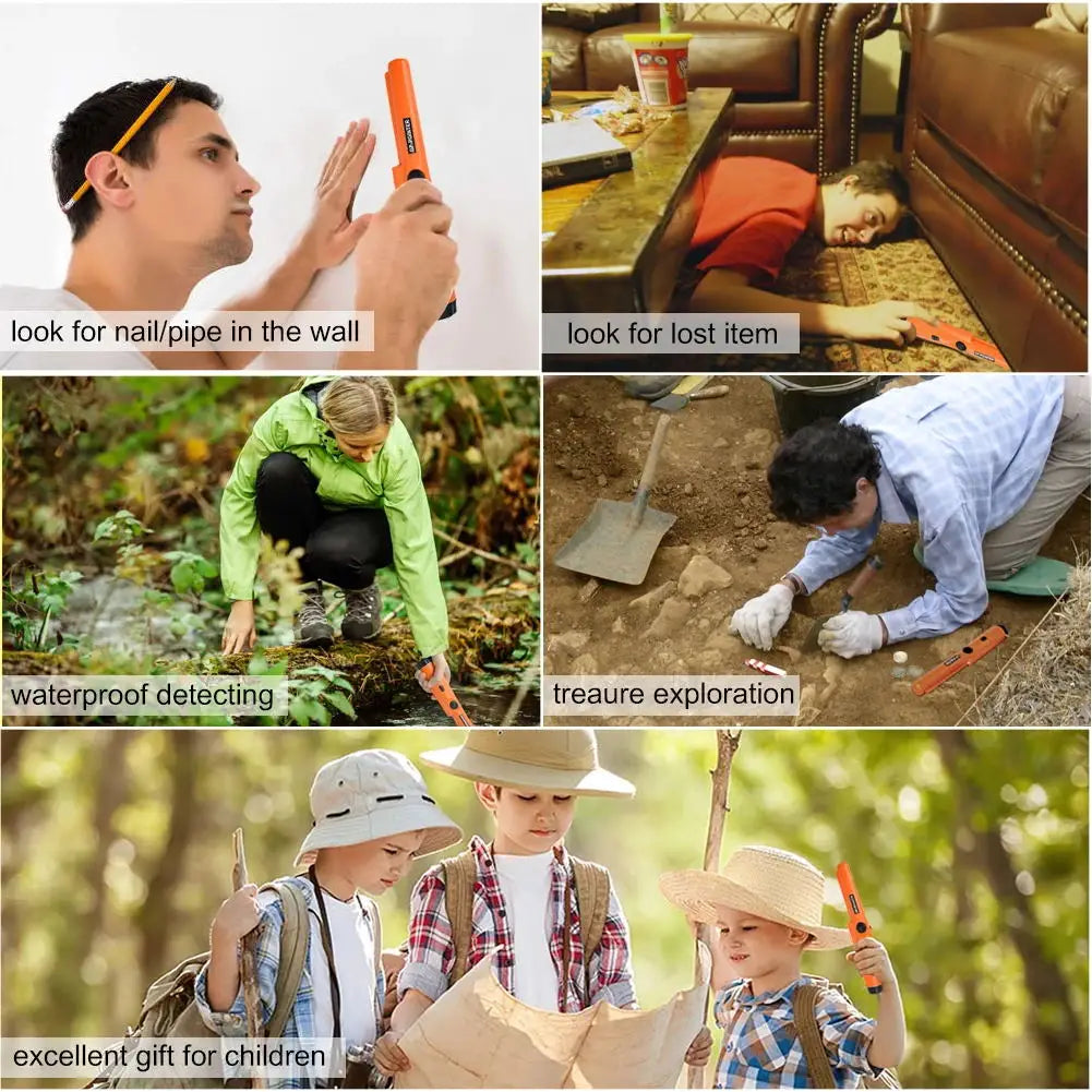 Handheld Metal Detector Pinpointer – 360° Waterproof Finder for Outdoor Treasure Hunting