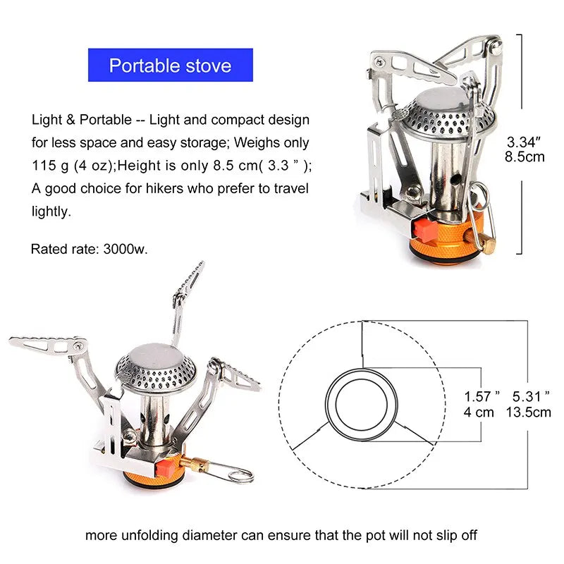 Widesea One-Piece Camping Gas Stove – Foldable Outdoor Heater & Burner for Cooking