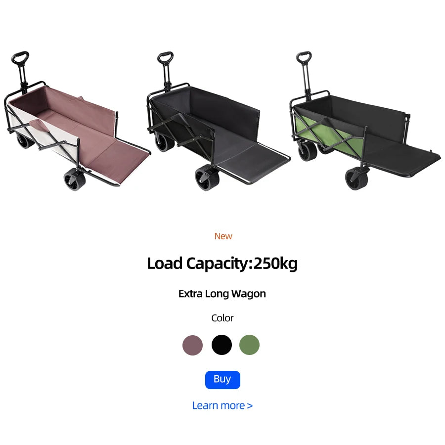 Heavy-Duty Folding Utility Wagon – Collapsible Outdoor Cart for Beach, Garden & Camping