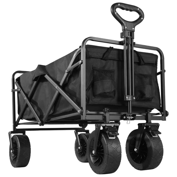 Heavy-Duty Folding Utility Wagon – Collapsible Outdoor Cart for Beach, Garden & Camping