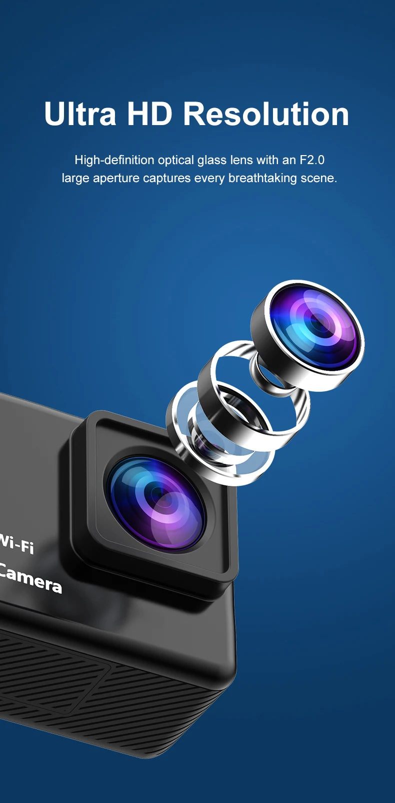4K Action Camera with WiFi – Waterproof Sports Cam