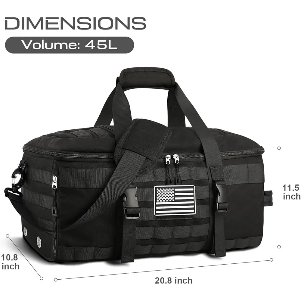 3-in-1 Tactical Duffle Backpack with Shoe Compartment