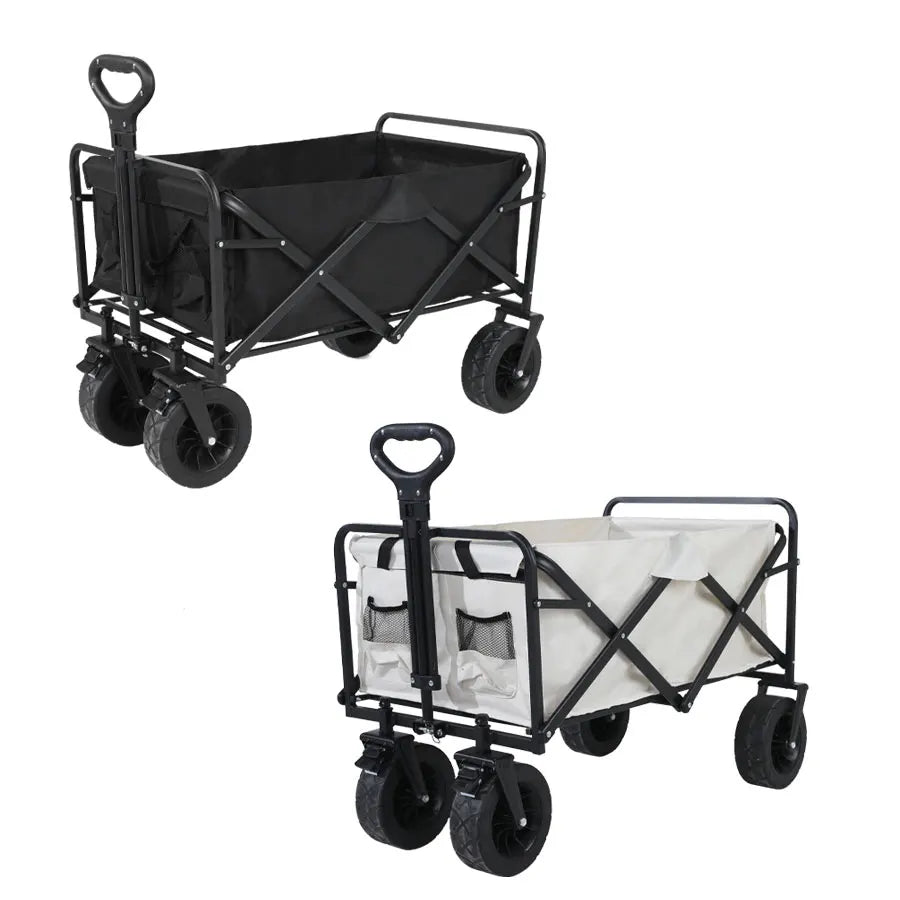 Heavy-Duty Folding Utility Wagon – Collapsible Outdoor Cart for Beach, Garden & Camping