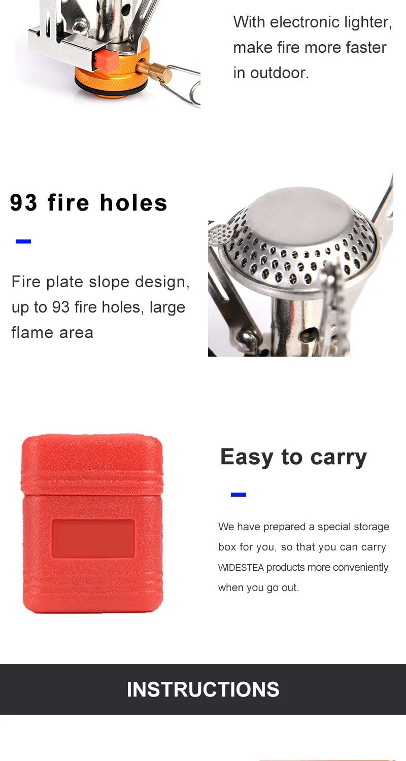 Widesea One-Piece Camping Gas Stove – Foldable Outdoor Heater & Burner for Cooking