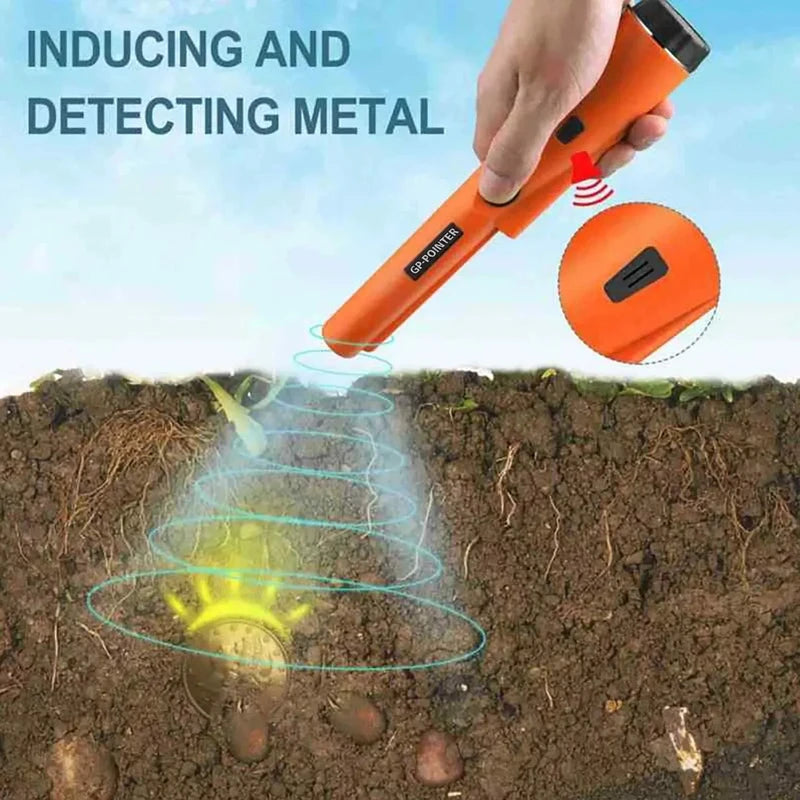 Handheld Metal Detector Pinpointer – 360° Waterproof Finder for Outdoor Treasure Hunting