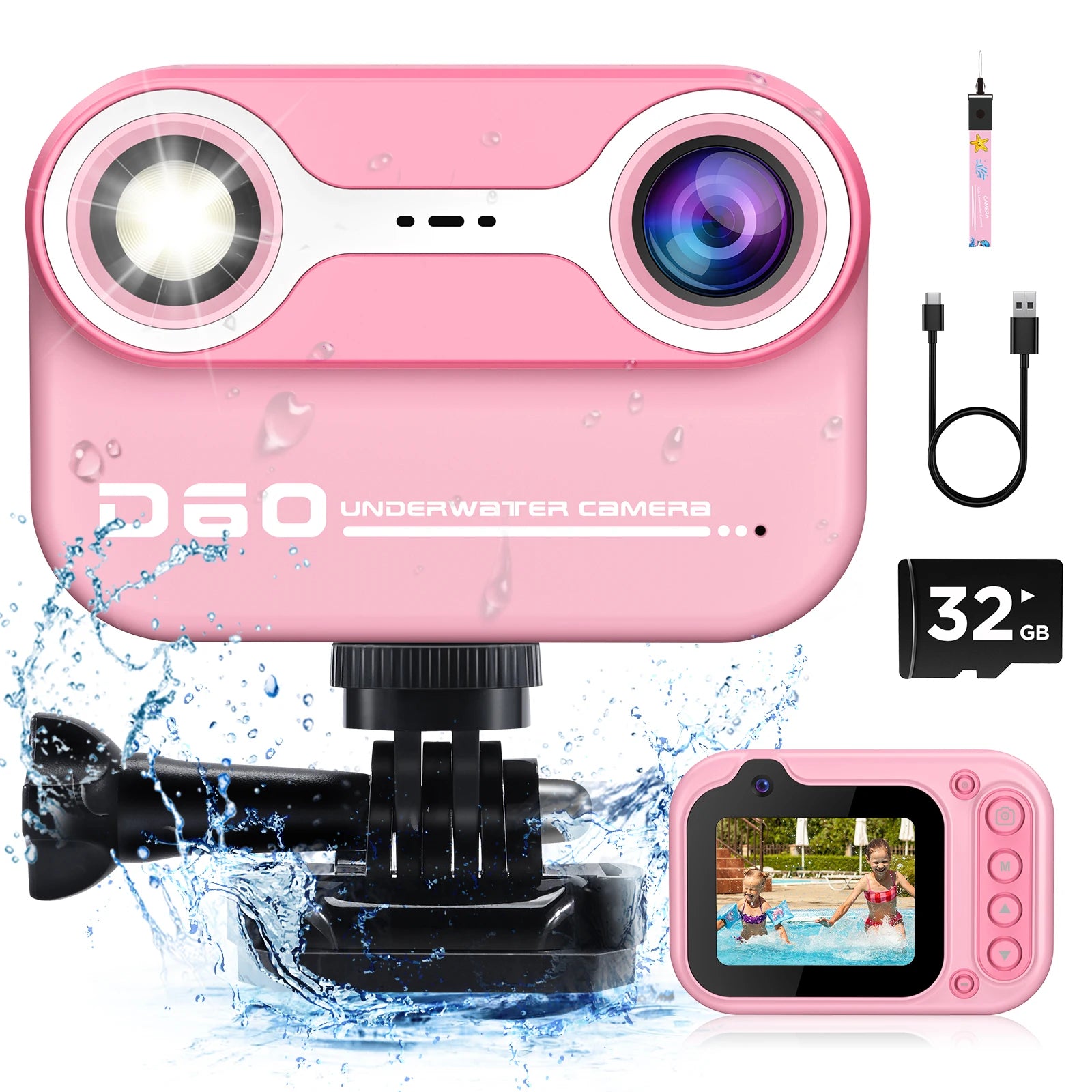 Waterproof Kids HD Camera with 32GB Card
