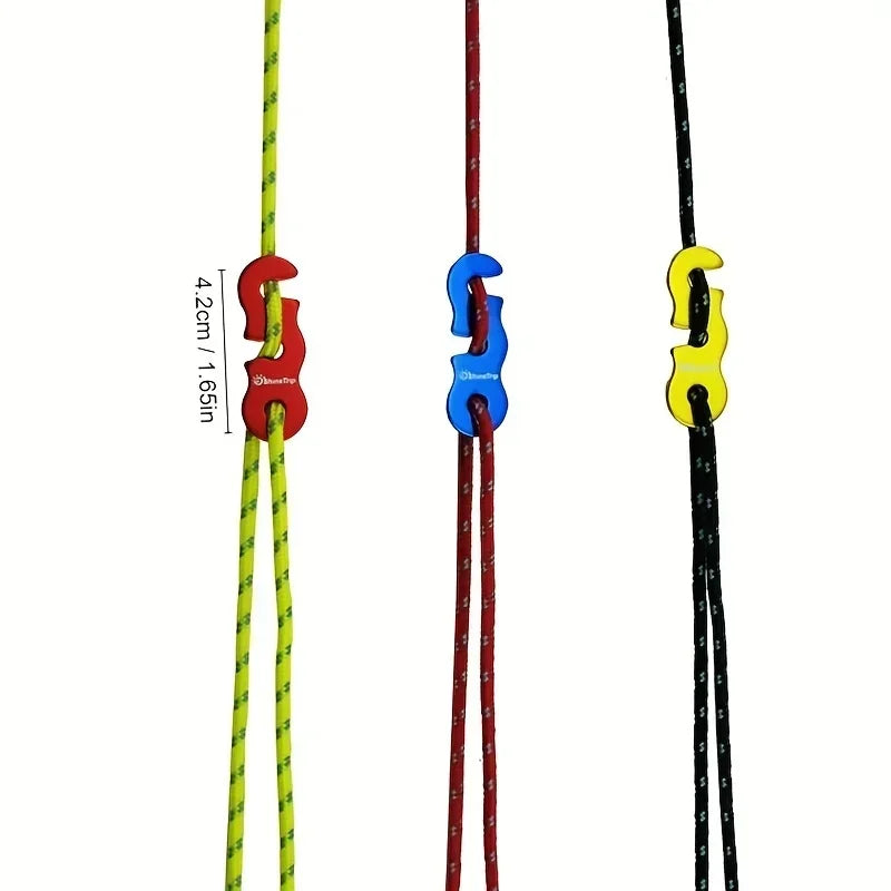 Reflective Tent Ropes (4-Pack) – Windproof Camping Lines with Buckles