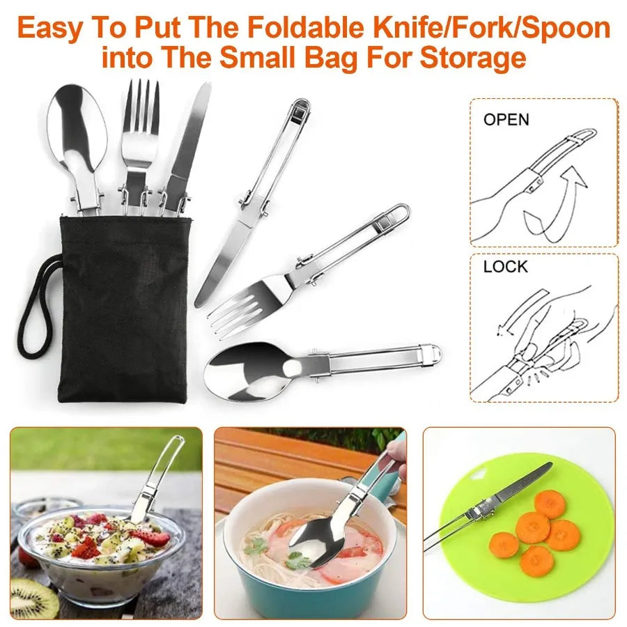 16-Piece Camping Cookware Set with Stove & Utensils